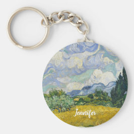 Vincent Van Gogh Wheat Field met Cypresses Custom Sleutelhanger