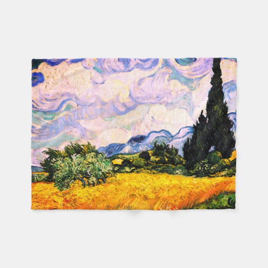 Vincent Van Gogh Wheat Field met Cypresses Fleece Deken (Voorkant (Horizontaal))