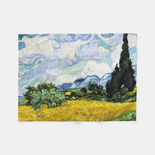Vincent Van Gogh Wheat Field met Cypresses Fleece Deken (Voorkant (Horizontaal))