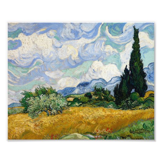 Vincent Van Gogh Wheat Field met Cypresses Foto Afdruk (Voorkant)