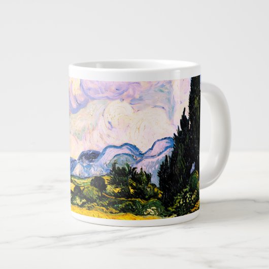 Vincent Van Gogh Wheat Field met Cypresses Grote Koffiekop (Voorkant rechts)