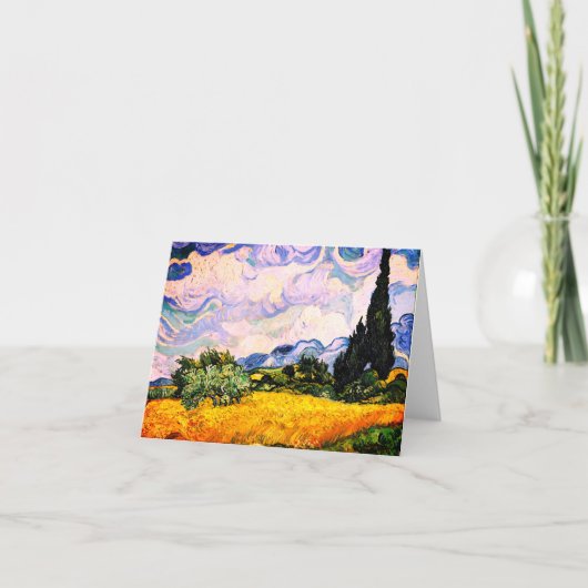 Vincent Van Gogh Wheat Field met Cypresses Kaart (Voorkant)