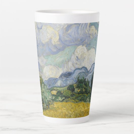Vincent van Gogh - Wheat Field met Cypresses Latte Mok (Voorkant)