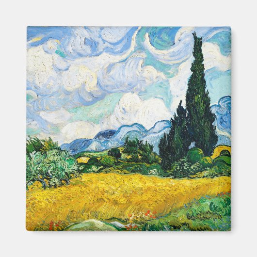 Vincent Van Gogh Wheat Field met Cypresses Magneet (Voorkant)