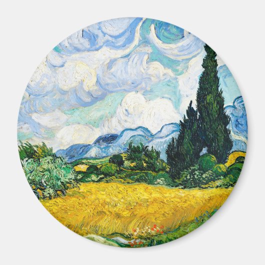 Vincent Van Gogh Wheat Field met Cypresses Magneet (Voorkant)