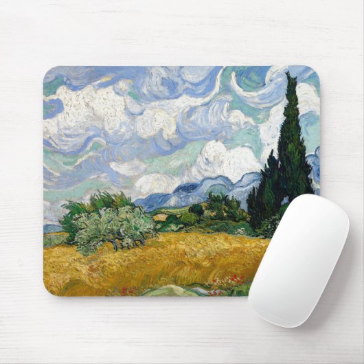 Vincent Van Gogh Wheat Field met Cypresses Muismat (Met muis)