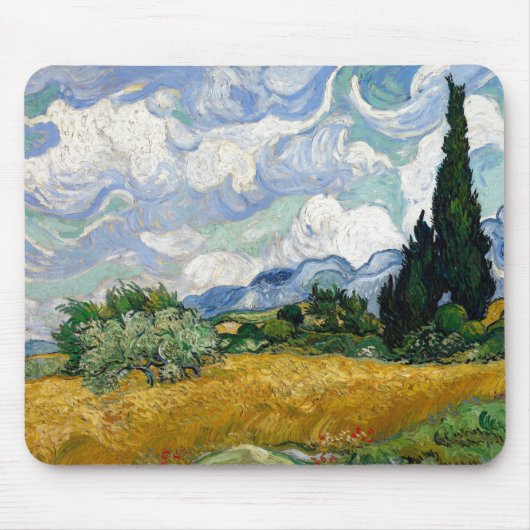Vincent Van Gogh Wheat Field met Cypresses Muismat (Voorkant)