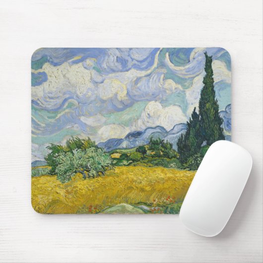 Vincent Van Gogh Wheat Field met Cypresses Muismat (Met muis)