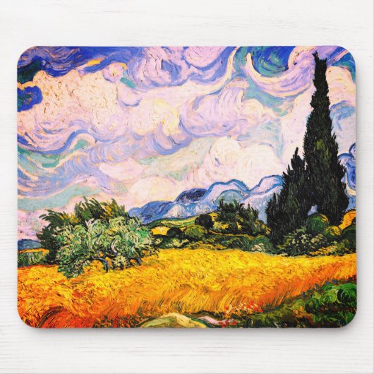 Vincent Van Gogh Wheat Field met Cypresses Muismat (Voorkant)