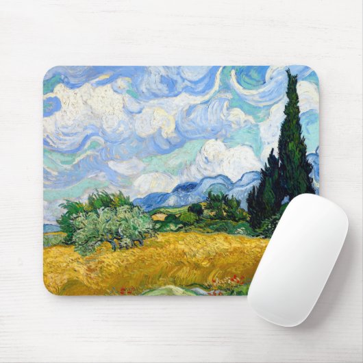 Vincent van Gogh Wheat Field met Cypresses Muismat (Met muis)