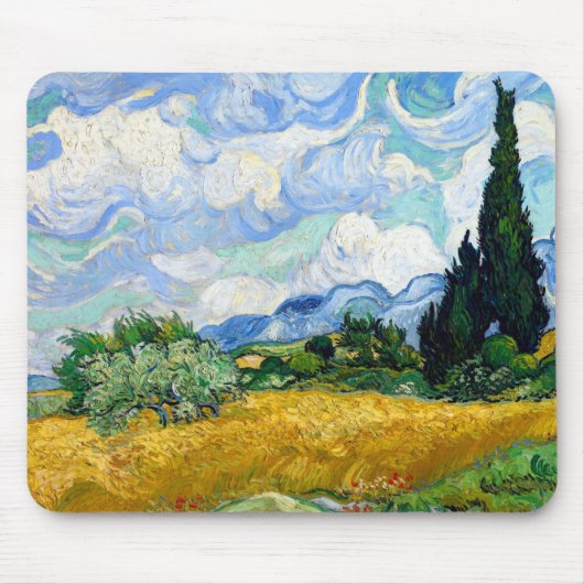Vincent van Gogh Wheat Field met Cypresses Muismat (Voorkant)