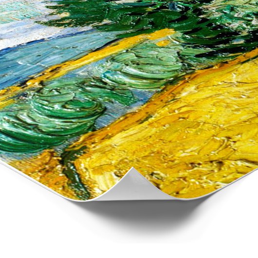 Vincent Van Gogh Wheat Field met Cypresses Poster (Hoek)