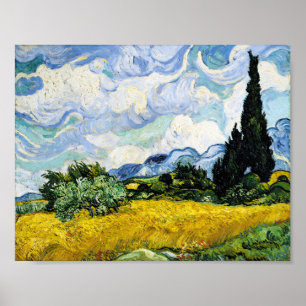 Vincent Van Gogh Wheat Field met Cypresses Poster