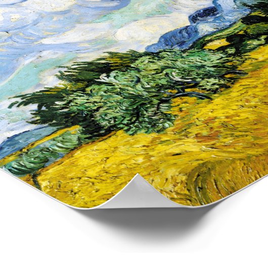 Vincent Van Gogh Wheat Field met Cypresses Poster (Hoek)