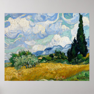 Vincent van Gogh - Wheat Field met Cypresses Poster