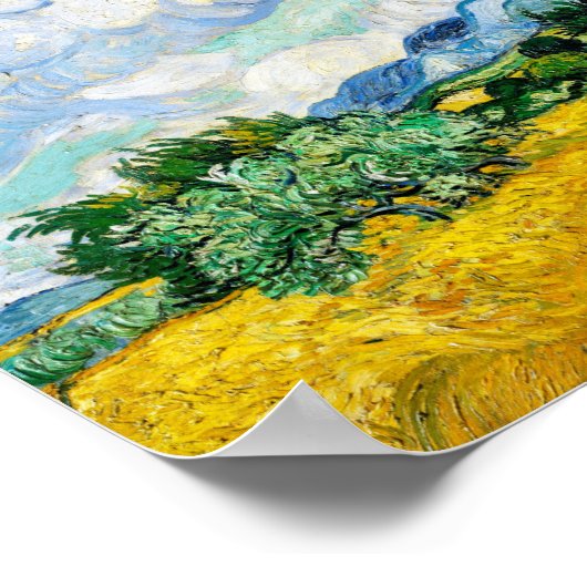 Vincent Van Gogh Wheat Field met Cypresses Poster (Hoek)