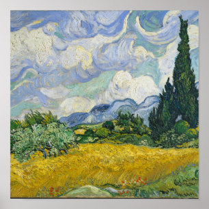 Vincent Van Gogh Wheat Field met Cypresses Poster