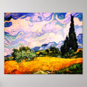 Vincent Van Gogh Wheat Field met Cypresses Poster (Voorkant)