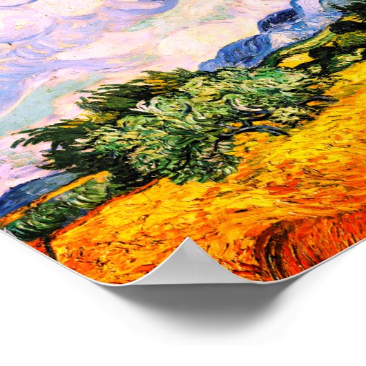 Vincent Van Gogh Wheat Field met Cypresses Poster (Hoek)