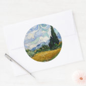 Vincent Van Gogh Wheat Field met Cypresses Ronde Sticker (Envelop)