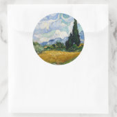 Vincent Van Gogh Wheat Field met Cypresses Ronde Sticker (Tas)