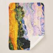 Vincent Van Gogh Wheat Field met Cypresses Sherpa Deken (Voorkant)
