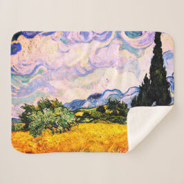 Vincent Van Gogh Wheat Field met Cypresses Sherpa Deken