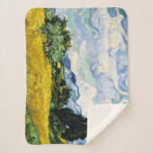 Vincent Van Gogh Wheat Field met Cypresses Sherpa Deken (Voorkant)