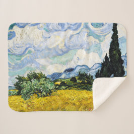 Vincent Van Gogh Wheat Field met Cypresses Sherpa Deken