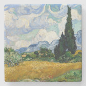 Vincent Van Gogh Wheat Field met Cypresses Stenen Onderzetter (Voorkant)