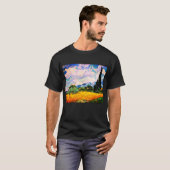 Vincent Van Gogh Wheat Field met Cypresses T-shirt (Voorkant volledig)