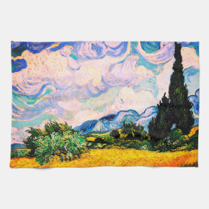 Vincent Van Gogh Wheat Field met Cypresses  Theedoek