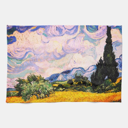 Vincent Van Gogh Wheat Field met Cypresses Theedoek (Horizontaal)