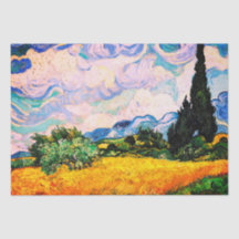 Vincent Van Gogh Wheat Field met Cypresses Tissue