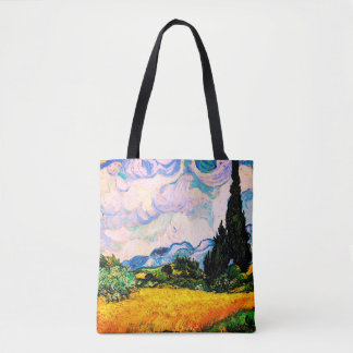 Vincent Van Gogh Wheat Field met Cypresses Tote Bag