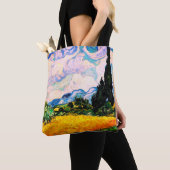 Vincent Van Gogh Wheat Field met Cypresses Tote Bag (Dichtbij)