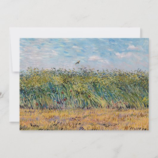 Vincent van Gogh - Wheat Field met een Lark Bedankkaart (Voorkant)