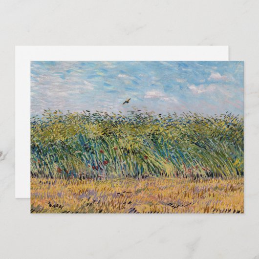 Vincent van Gogh - Wheat Field met een Lark Bedankkaart (Voorkant / Achterkant)