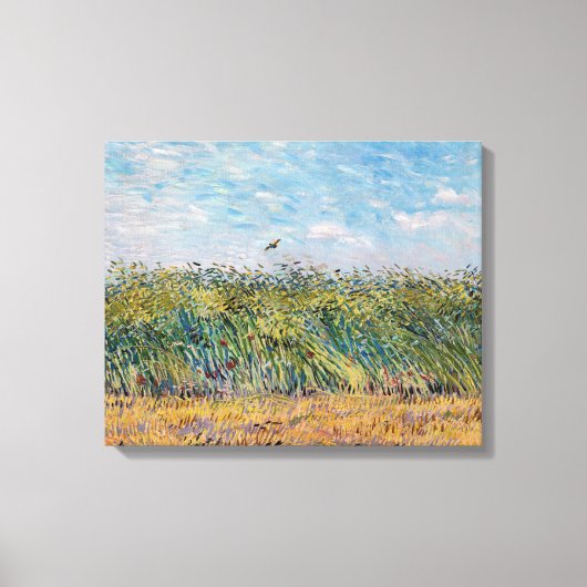 Vincent van Gogh - Wheat Field met een Lark Canvas Afdruk (Voorkant)