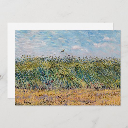 Vincent van Gogh - Wheat Field met een Lark Kaart (Voorkant / Achterkant)