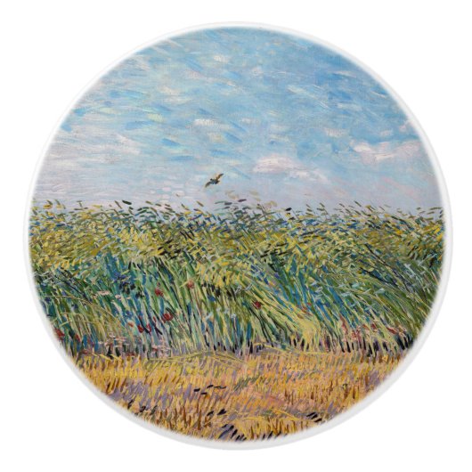 Vincent van Gogh - Wheat Field met een Lark Keramische Knop (Voorkant)