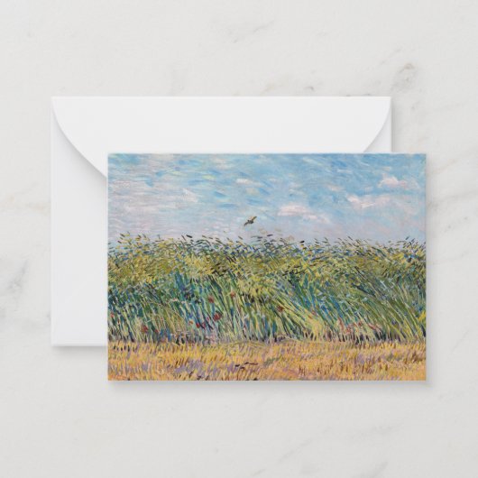 Vincent van Gogh - Wheat Field met een Lark Notitiekaartje (Voorkant)