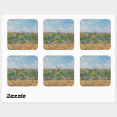 Vincent van Gogh - Wheat Field met een Lark Vierkante Sticker (Vel)