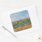 Vincent van Gogh - Wheat Field met een Lark Vierkante Sticker (Envelop)