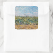 Vincent van Gogh - Wheat Field met een Lark Vierkante Sticker (Tas)