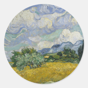  Vincent Van Gogh Wheat Field w/ Cypresses Ronde Sticker