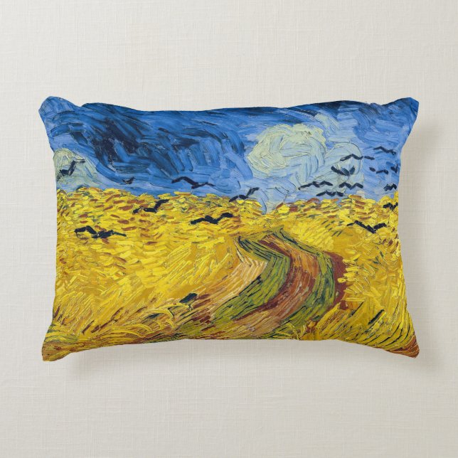 Vincent van Gogh - Wheatfield met Crows Accent Kussen (Voorkant)