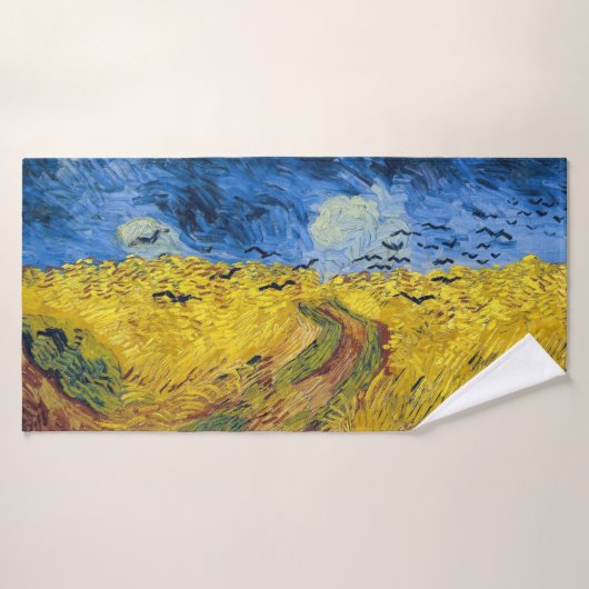 Vincent van Gogh - Wheatfield met Crows Bad Handdoek (Badhanddoek)
