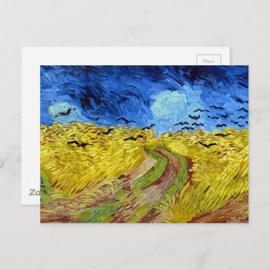 Vincent van Gogh Wheatfield met Crows Briefkaart (Voorkant / Achterkant)