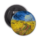 Vincent van Gogh - Wheatfield met Crows Button Flesopener (Voorkant)